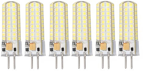 6pcs GY6.35 LED Birne 700lm 72 LEDs LED Mais Glühbirne für Pendelleuchten Deckenleuchten AC DC12V (6000k weißes Licht)