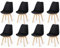 WAFTING 8er Set Esszimmerstühle Gepolsterter Stuhl mit Buchenholz-Beinen und Weich Gepolsterte Chair für Esszimmer Wohnzimmer Schlafzimmer Küche Besprechungsraum, (Gepolstert Schwarz)