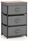 COSTWAY 2/3-Drawer Dresser, Fabric Chest of Drawers Storage Tower with Wooden Top, Metal Frame Cabinet Organiser Unit for Bedroom, Living Room, Closet and Hallway (Grey, 3-Drawer)