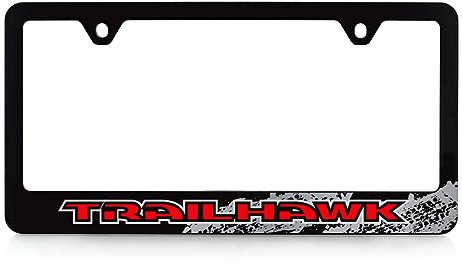 Jeep Trailhawk Nummernschildrahmen aus Kunststoff, UV-bedruckt, Schwarz – Trailhawk Wordmark