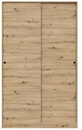PEGANE Armoire, Placard avec 2 Portes coulissantes Coloris chêne Nordique - Longueur 120 x Hauteur 200 x Profondeur 50 cm