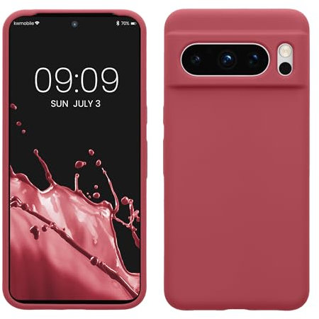 kwmobile Handyhülle für Google Pixel 8 Pro Hülle, für Pixel 8 Pro Case - Hülle Silikon - kabelloses Laden - Dark Rose