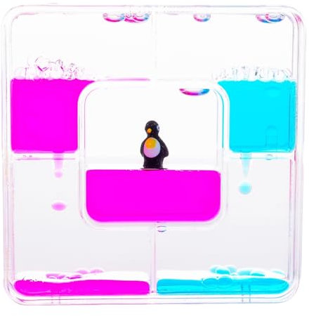 Liquid Sensory Square Penguin Timer pour l'Autisme, Les Besoins sensoriels, Le TDAH, la réduction du Stress, l'anxiété. Jouet pour l'Autisme et Les Besoins sensoriels spéciaux.