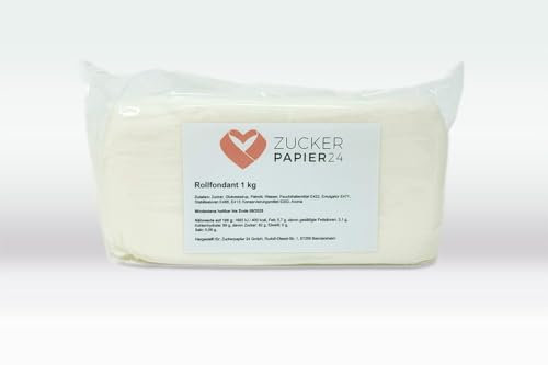 Zuckerpapier24® Rollfondant Weiß - kinderleicht zu verarbeiten; Polarweiß; Rollfondant zum eindecken & verziehren; für Kuchen und Torten 5 kg (5x1 kg), Weiß [RF5]