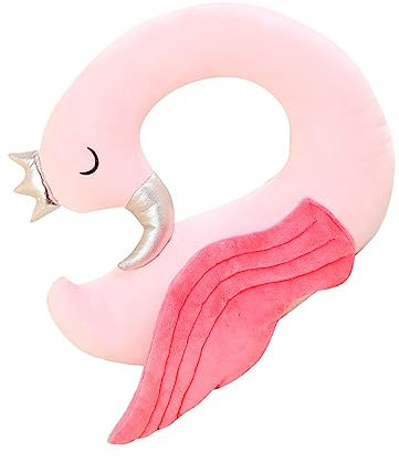 Amosfun Flamingo-nackenkissen Flugzeug U Geformt Autokissen Nackenkissen Für Nickerchen Kopfstütze Im Büro Tierkissen Für Kinder Das Bürokissen Nackenpolster Wagen Pp Baumwolle Reisen Rosa