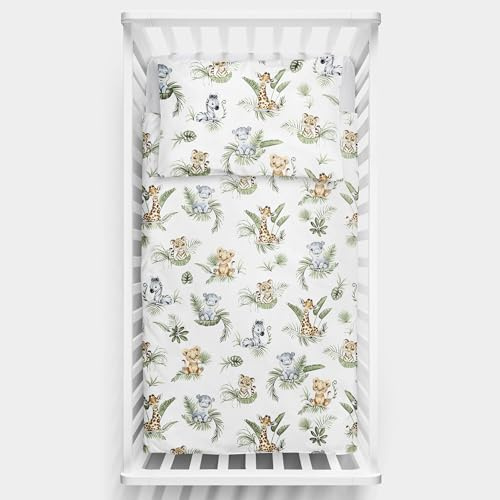Baby Comfort 2 Piece Baby Kids Bedding Set 120x90 cm Duvet Cover & Pillowcase for Toddler Cot 12M+ (Safari)