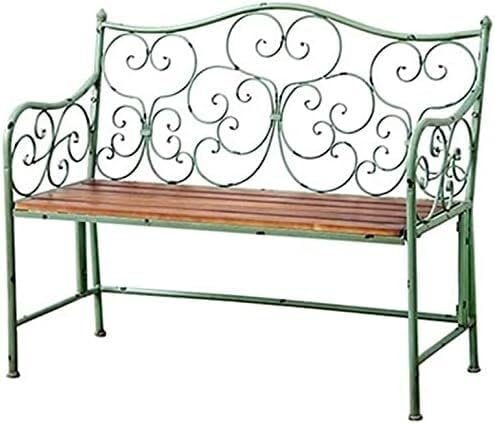CAFIEDR Outdoor Garden Bench Garden Bench Outdoor Patio Bench Wrought Iron Wood Bench Antique Decoration Outdoor Park Balcony Bench for Porch,Lawn,Yard