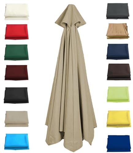 Rechange Toile De Parasol De Jardin 6/8 Baleines Auvent De Remplacement Pour Parasol Tissu De Rechange Pour Parapluie 2.0M/2.7M/3.0M, Housse De Rechange En Tissu Pour Parasol De Terrasse