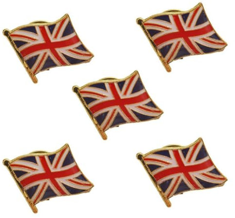 5PCs The UK Flag Themed Lapel Pin Patriotic Military Badges Men Boys Brooch DIY Craft Women Men Gift Hat Backpack Coats Decoration Accessories