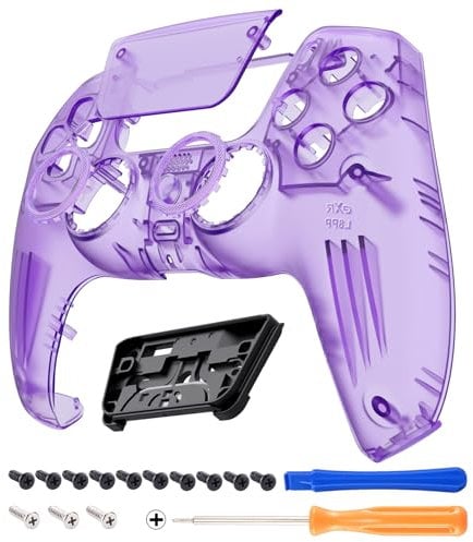 eXtremeRate Luna Rediseñado Carcasa Frontal con Panel Táctil Compatible con ps5 BDM-010 BDM-020 BDM-030 BDM-040 Carcasa Delantera Placa Funda Portectora Compatible con ps5(Transparente Violeta)