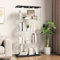 BPKADHY Glasvitrine Standvitrine,4 Lagen Glas Holz Vitrine Sammlervitrine Vitrinenschrank,2 Tür mit LED Und Schloss Glasvitrine Stehend Für Wohnzimmer Schlafzimmer Büro Schwarz Standregal aus Glas