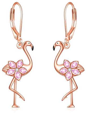 Flamingo Ohrringe für Damen Sterling Silber Flamingo Dangle Ohrringe Schmuck Geschenke für Damen