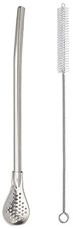 Agitatore con filtro per cannuccia - Cucchiaio per cannucce Bombilla | Cucchiaio per cannuccia con filtro in acciaio inossidabile | Cannuccia filtrata portatile multifunzionale sicura per zuppa di tè