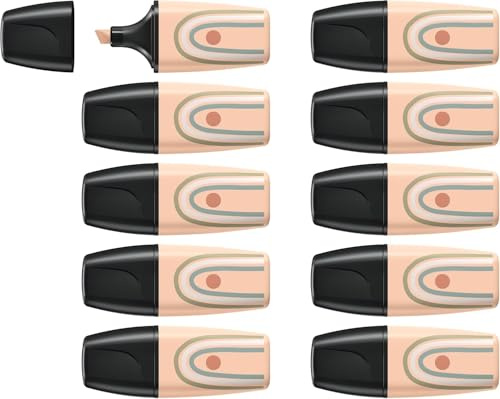 STABILO BOSS MINI Naturevibes - Highlighter | Pack of 10 - Beige