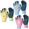 Ainiv 3 Paar Kinder Arbeitshandschuhe, Gartenhandschuhe Kinder, Rutschfeste Latex Schutzhandschuhe mit Handflächenbeschichtung (L17,5 cm, B8,5 cm, Mittelfinger L6 cm)