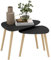 HOMCOM Lot de 2 Tables Basses gigognes Design scandinave Pieds en Bois et Plateau en Bois, Noir