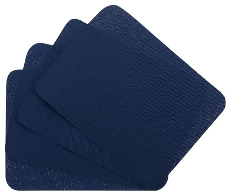 sourcing map 4Pcs Iron on Patches for Clothing Repair, Mending Fabric Repair Patch Cotton for Clothes Pants Bags, 5x4 Inch Navy Blue