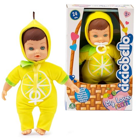 Cicciobello My Love Fruits - Bambola Morbido Con Completino A Tema Limone, Bambolotto Alto 24 cm, Ciuccio Incluso, Per Bambini e Bambine Dai 2 Anni