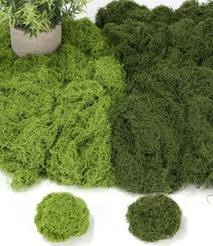 Goxiry 200 g de musgo artificial para decorar, musgo artificial, decoración artística, musgo para manualidades para macetas, plantas artificiales, paredes, decoración navideña, modelismo, boda, Pascua