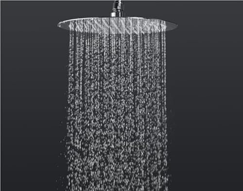 KOMIRO 300 x 300 mm Tête de Douche 304 Inox, Ultra-Mince Pommeau de Douche Anti-Calcaire, Facile à Installer et à Nettoyer, Carré