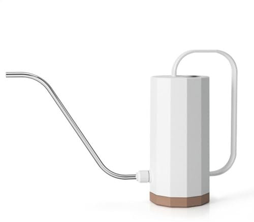 Regadera para plantas de interior, 1200 ml, acero inoxidable, regadera de flores para interiores, con caño largo, mango de madera, regadera de jardín, regadera para plantas de interior, bonsái