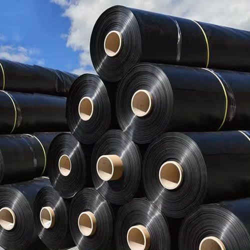 Liners de estanque negros impermeables para piscinas de peces kui, jardines acuáticos, resistentes y resistentes (5,5 x 8 m)
