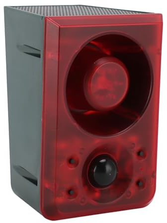 Solar Outdoor Motion Sensor Alarm, Adjustable Volume Solar Sound and Light Alarm, 3 Modes Motion Activated Strobe Light with Remote Control for Villa, Chicken Coop, Farm, Orchard