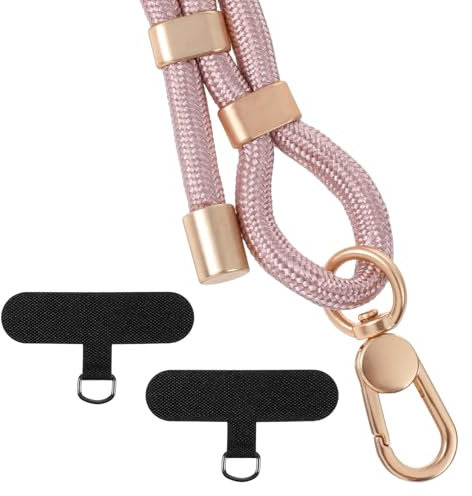 Ptwola 2 Pack Phone Lanyard Crossbody with 2 Phone Tabs Adjustable Cell Phones Strap Phones Chain Neck Holder Anti-Theft Charm Lanyard Strap for Universal All Smartphones Men and Women