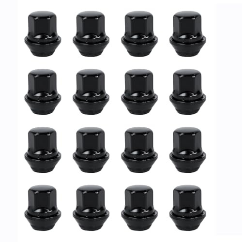 16 Stück Radmutter M12x1,5 60° Geschlossene Kegel Sitz Schwarz für Ford | für Fiesta Focus Fusion B-Max Cougar C-Max Mondeo