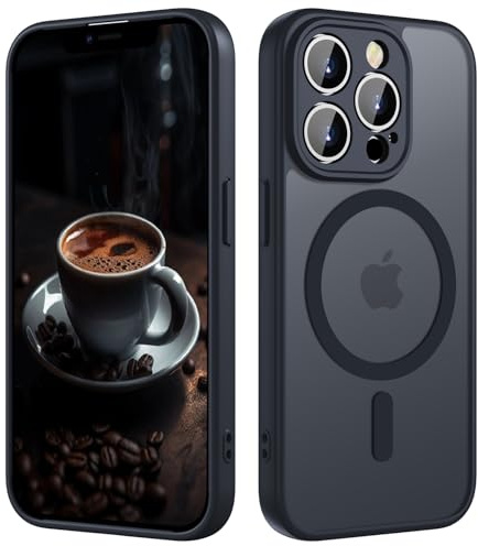 ORDA Magnetic for iPhone 13 Pro Case, Fit for MagSafe, [Full Camera Protection], [Shockproof] Slim Translucent Matte,Military-Grade Protection,Scratch & Fingerprint Resistant -6.1 Black