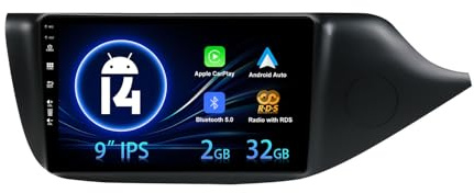 MISONDA Reproductor estéreo de radio de coche Android 14 2G + 32G doble DIN para Kia Ceed 2 JD RHD 2012-2016 inalámbrico Carplay Android Auto Bluetooth GPS WiFi FM AM cámara de respaldo