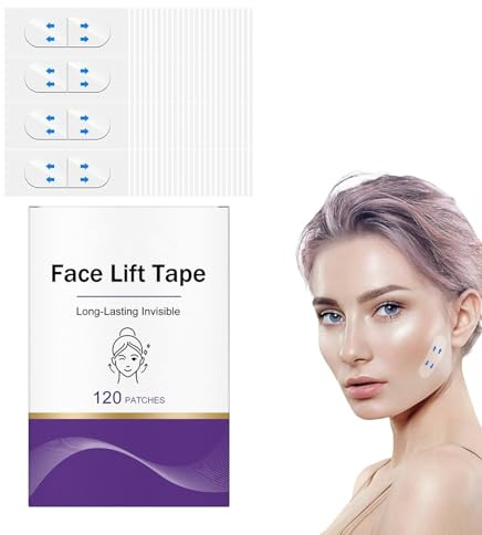 120 Stück Face Lifting Tape, Face Tape Lifting Gesicht für Straffung, Unsichtbares Facelifting Tape Sofort V-Form, Gesichtstape Gegen Falten, Make-up-Lifting-Tools für Gesicht, Hals und Augen