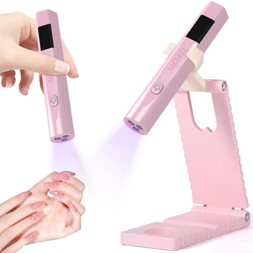 UV Lampe Für Gelnägel, LED Mini UV Lampe Nägel, UV-Lampe Klein Mit Ständer,Nagellampe Wiederaufladbar Tragbare,3 Timer-Modi Lcd-Display, Für Alle Gel Nagellack, Zum Aushärten Von Nagelkleber,Nail Tips