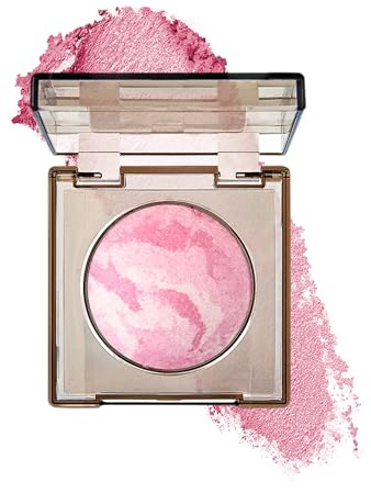 Soft Glow Blush Cuit, Longue Durée Waterproof Fard a Joue, Makeup Poudre en Naturel Gloss, Rose Blush Poudre pour Vegan Blusher Buildable Coverage, Lightweight en Fine Texture, pour Toutes Peaux-01