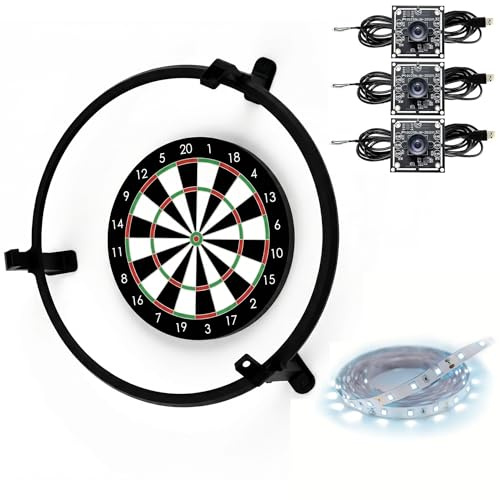 König Design Premium 3D-Komplett-Set für Autodarts – Stabiler Kameraring mit Halterungen & Kabelführung – einfache Montage – kompatibel mit Autodarts Kameras OV9732