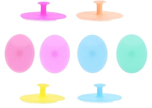 Vaguelly 8 Stück Silikon Babybadeschwamm mit Massage und Peelingfunktion Weiche Kinder Duschbürste für Sanfte Reinigung und Stressabbau im Bad Zufällige Farbe