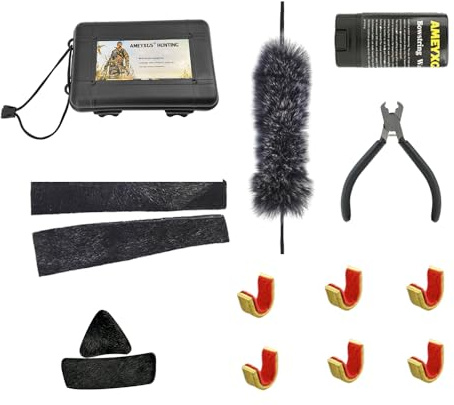 Wolfman Juego de Herramientas de Tiro con Arco Alicate con Broche de Cobre Cera para Cuerdas Amortiguadores Reposa Flechas Caja de Puntas para Arco Recurvo de Madera y Arco Tradicional Entrenamiento T