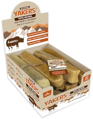 YAKERS Original Natural Dog Chews, Medium (Pack of 20) - Healthy Himalayan Chews, Natural Dog Treats & Occupier, Long-Lasting Chew Bars for All Breeds