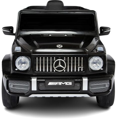 Babycar Mercedes G63 Sportversion AMG (Schwarz) Elektroauto für Kinder Offiziell mit Lizenz 12 Volt Batterie mit Fernbedienung 2,4 GHz Türen mit MP3