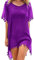 Voqeen Robe de Plage Femmes Ete Bikini Cache-Maillots, Paréo de Plage pour Maillot de Bain, Plage Bikini Cover Up Chic Loose Pompon Robe Couvrir Blouse Tunique (Violet,Taille Unique)