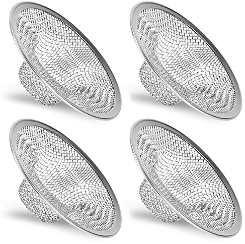 4 Rejillas Sumidero Desague Coladores de Drenaje para Fregadero, Malla de Acero Inoxidable 304 con 2.75 Pulgadas para Fregadero de Cocina/Bañera/Piso/Balcón