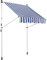 CLP Klemm-Markise Westerly I Ohne Bohren I Höhenverstellbar I UV50+ I Wasserdicht, Farbe:weiß/blau, Größe:350x120 cm