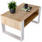 Couchtisch KARO 92 rechteckiger Kaffeetisch aus Holz Modern Teetisch 92 x 53,6 x 45cm massiv und stabil (Bardolino Eiche/Weiss)