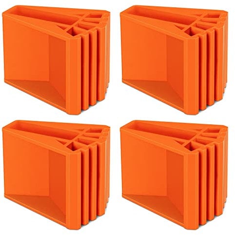 Pies de Escalera,4 Piezas Escalera Cubierta de Goma Cubierta de Pies, Patas De Escalera De Goma Antideslizante Escalera Para Escaleras TelescóPicas Escaleras En Espiga(Naranja)