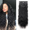 Cybelleza 50cm Clip in Extensions Haarverlängerung Haarteil wie Echthaar 6 Tressen Gewellt Günstig Haarverdichtung Lockig Wavy Curly Haarextension Synthetische Haare für Frauen, Schwarz