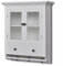 Mogou Küchenhängeschrank mit Glastür, Hängeschrank Küche, Küchenschrank, Wall Cabinet, Oberschrank, Holz Weiß