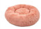 lionto Donutbett für Hunde und Katzen, Flauschiges Hundebett rund für kleine und große Heimtiere, Ø 50 cm, weiches Katzenbett aus kuscheligem Plüsch, Hundekissen mit extra Dicker Füllung, rosa