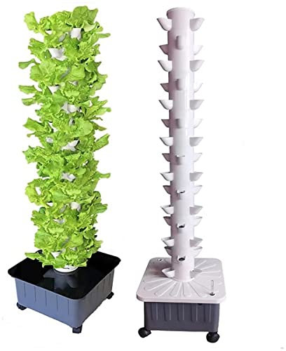 JODAIS Tour hydroponique, système de Culture aquaponique 45 Trous, kit de Culture aéroponique 15 étages pour Herbes, Fruits et légumes avec Pompe hydratante, Adaptateur, Pots en Filet