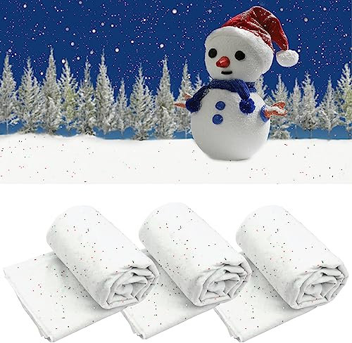 3 Stück Weihnachten Glitzer Schneedecke 82x101cm Künstliche Schneedecke Schneematte Deko Gefälschte Indoor Schneedecke Winter Wunderland Falsch Schneedecke für Weihnachten Hintergrund Party Deko