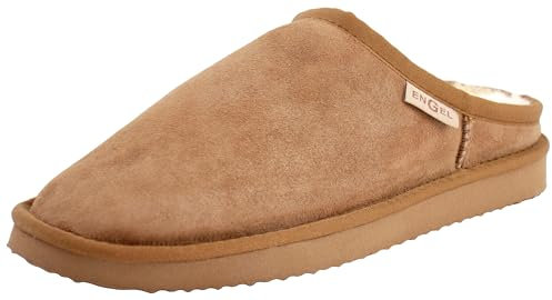 Reissner Lammfelle | Engel Hausschuhe Island | Pantoffel | Innenfutter echtes Merino Lammfell | Camel 47